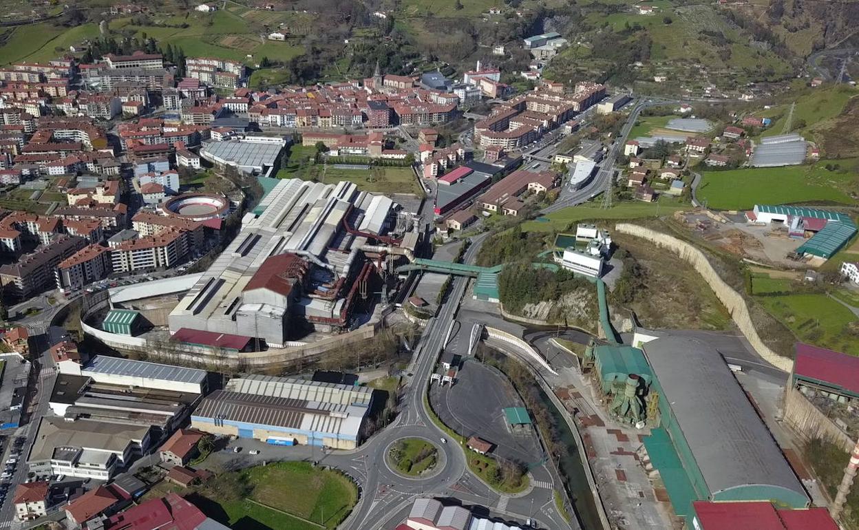 Vista aérea de Corrugados, en Azpeitia. 
