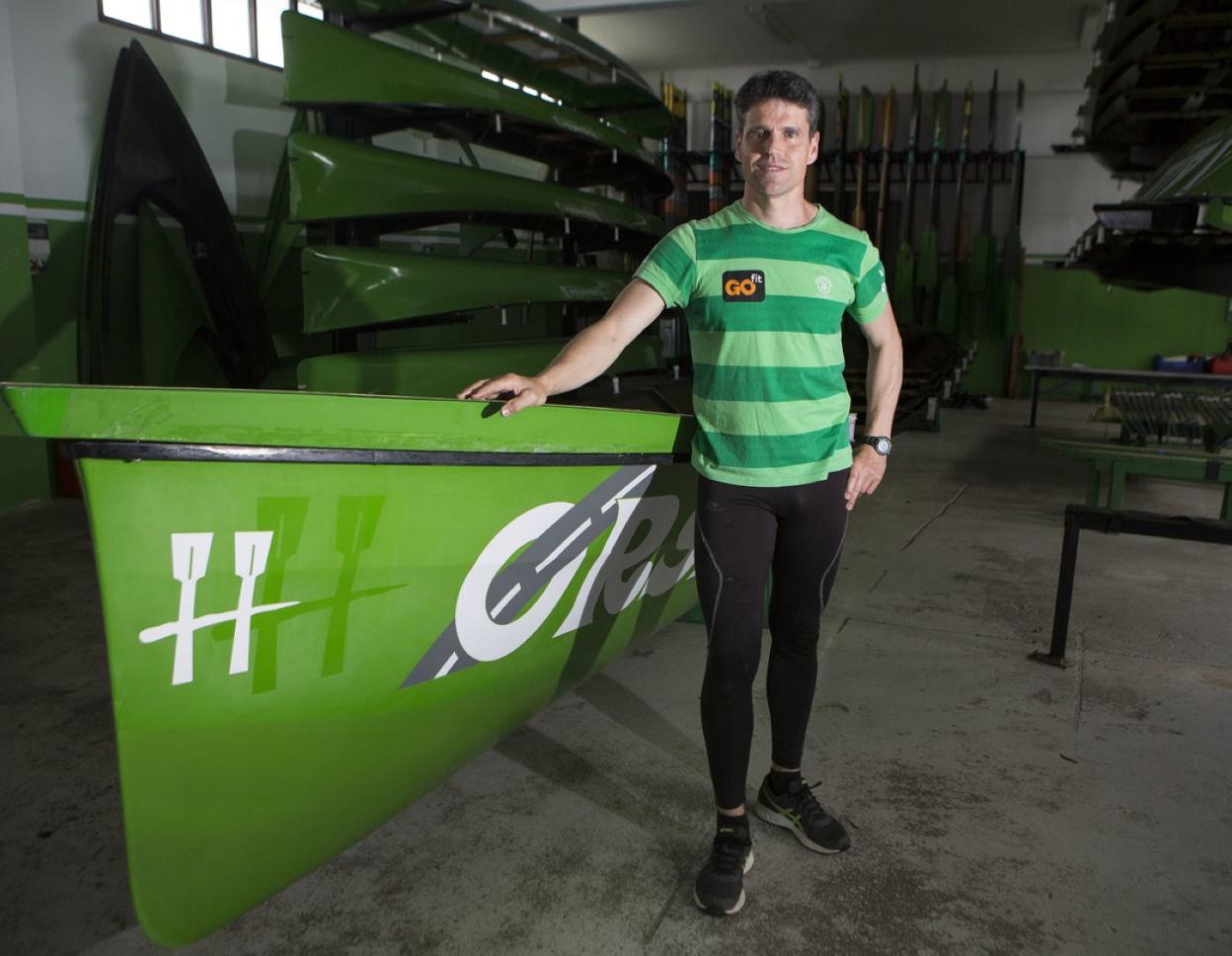 Mikel Orbañanos, en las instalaciones del club hondarribitarra. 