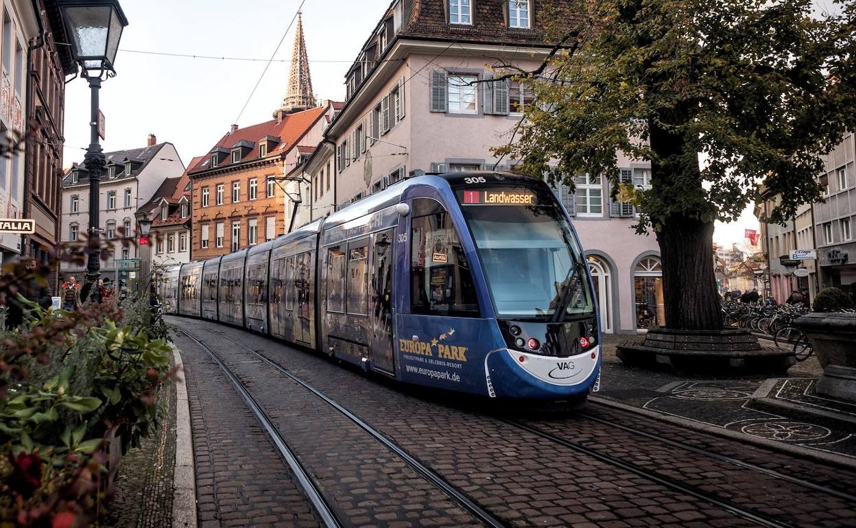 Unidad de tranvía que CAF suministrará a la ciudad de Friburgo. 