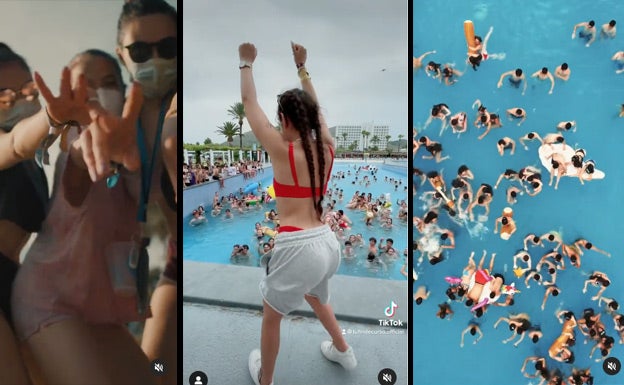 Imágenes difundidas en las redes sociales por una agencia de viajes de fin de curso.