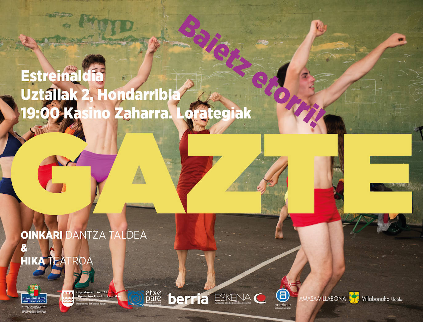 Hondarribian uztailaren 2an estreinatuko den ikuskizunaren kartela. 