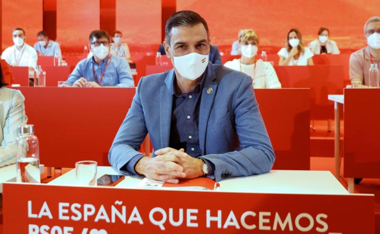 Pedro Sánchez, en la reunión de ayer del Comité Federal del PSOE. 