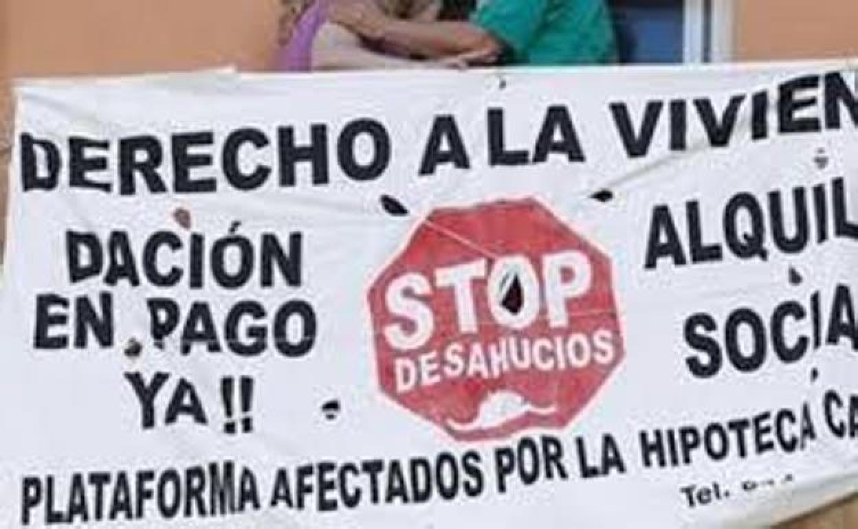 Protesta por un desahucio.