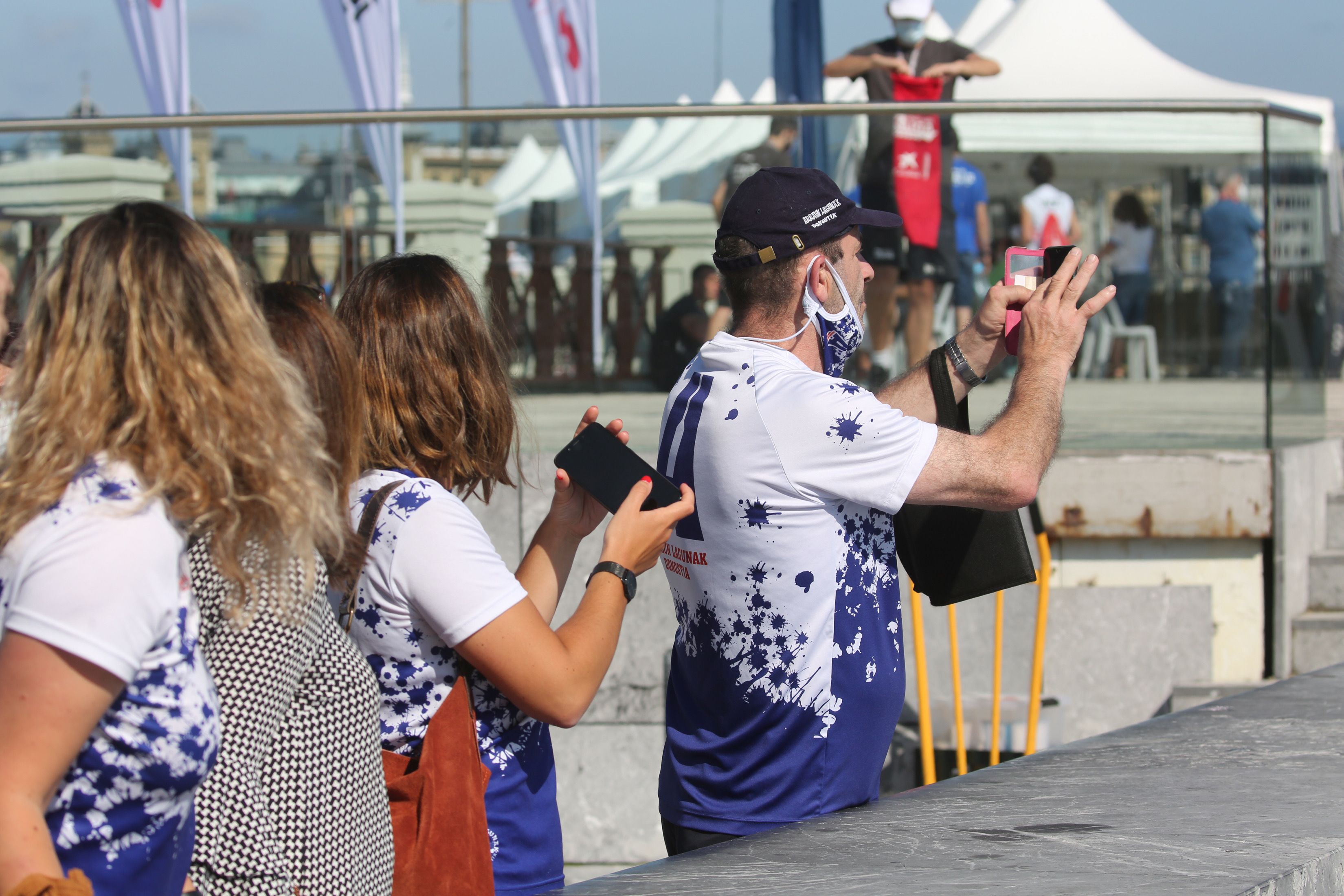 Las traineras de Arraun-Lagunak, Orio, Donostiarra y Hondarribia han remado hoy en la V Bandera Donostiarra-Turismo Castilla La Mancha, tercera jornada de la Liga Euskotren
