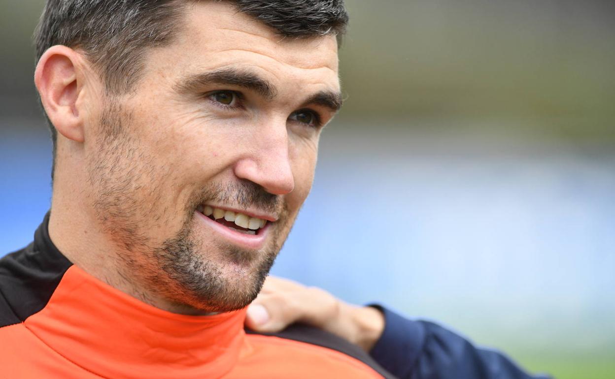 Mat Ryan en su primer entrenamiento con la Real Sociedad. 