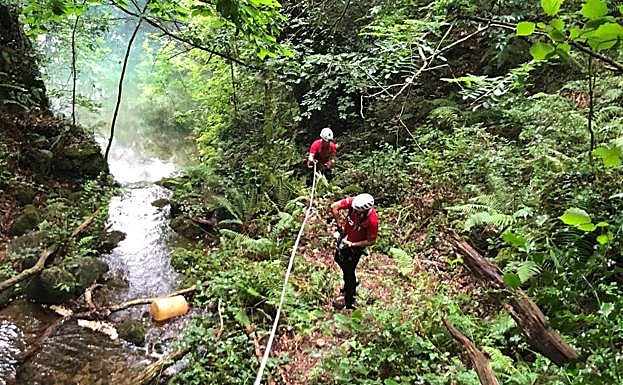 Imagen principal - Imágenes del operativo desplegado en Usurbil.