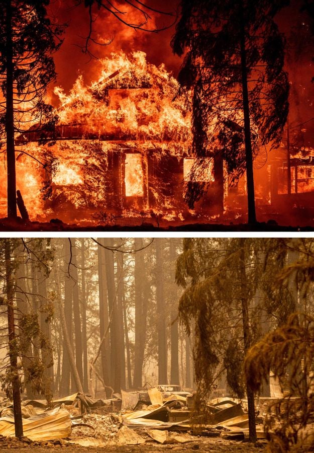 Fotos: Antes y después del incendio Dixie que asola California