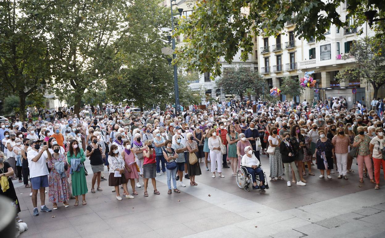 La movilización de este viernes en San Sebastian.