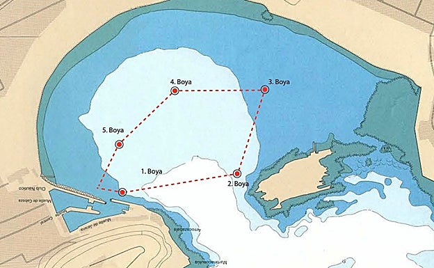 Recorrido de la prueba de adultos con salida y llegada en el Náutico de San Sebastián. 