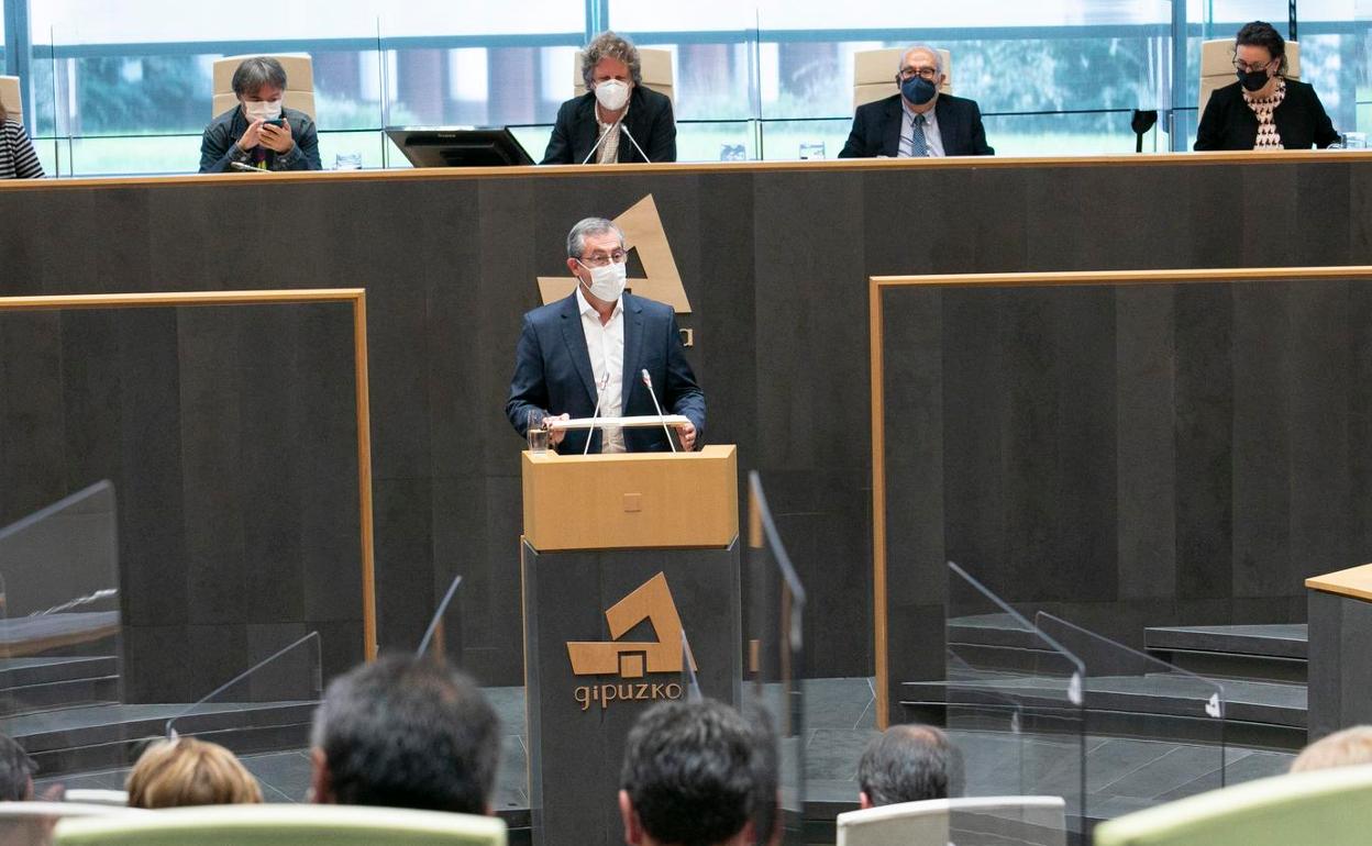 Olano, durante su interveción en el Pleno de Juntas de hoy.