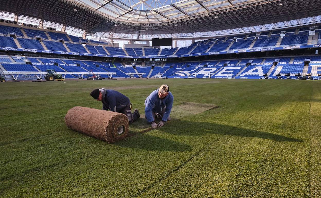 El césped del Reale Arena ya fue sustituido en noviembre pasado. 