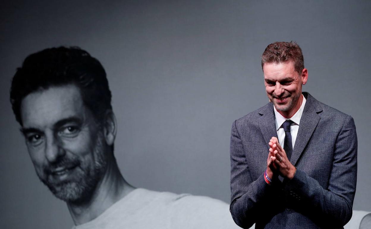 Pau Gasol, durante la conferencia en la que anunció su retirada del baloncesto profesional. 