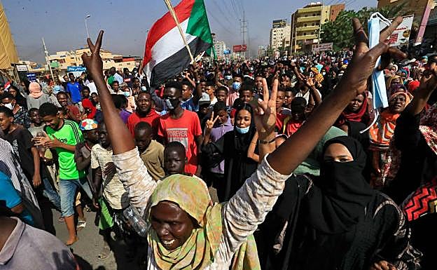 Una de las protestas ciudadanas de los últimos días en Sudán. 