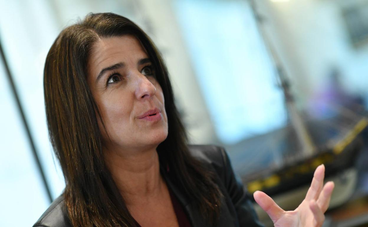 Aintzane Ezenarro, en un momento de la entrevista.