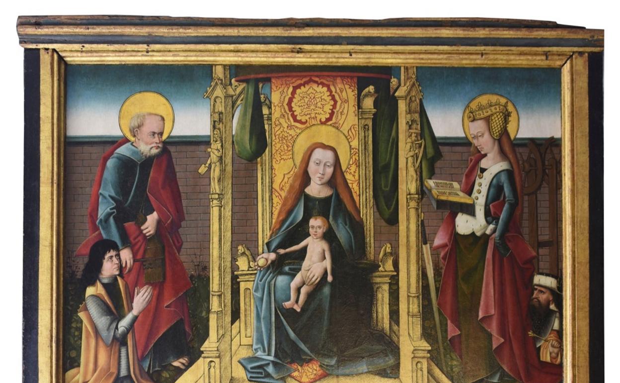 La tabla de la parroquia de San Pedro de Zumaia ya restaurada. 