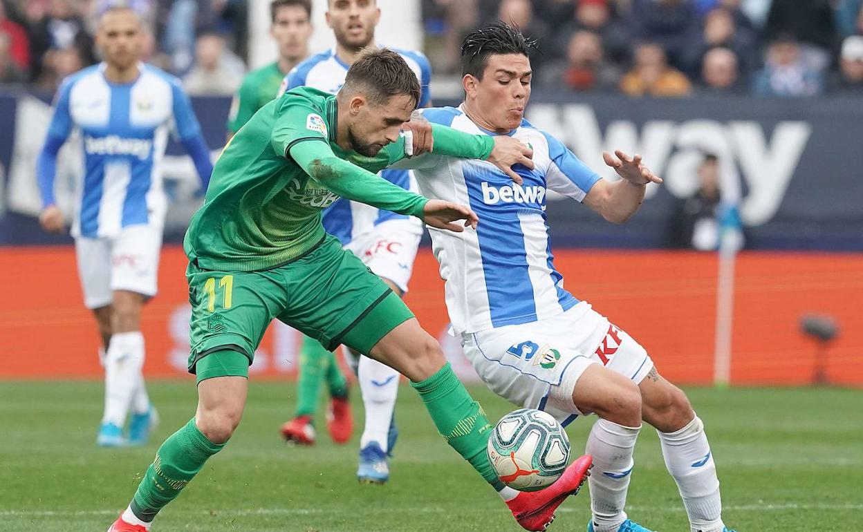 El Leganés será el rival de la Real en la Copa del Rey. En la imagen, el partido que disputaron en la campaña 19/20.