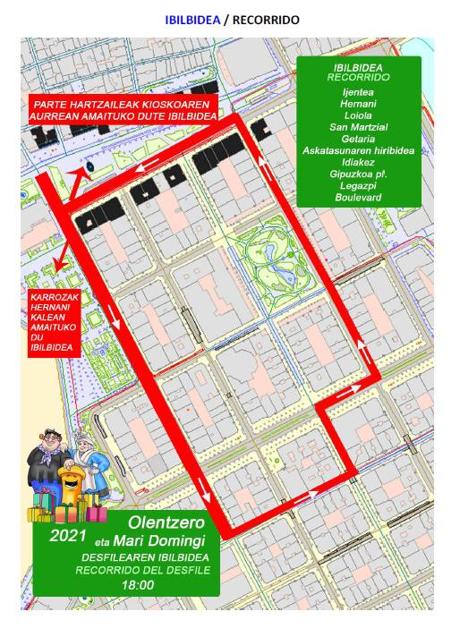 Imagen - El recorrido de Olentzero y Mari Domingi por las calles de San Sebastián.