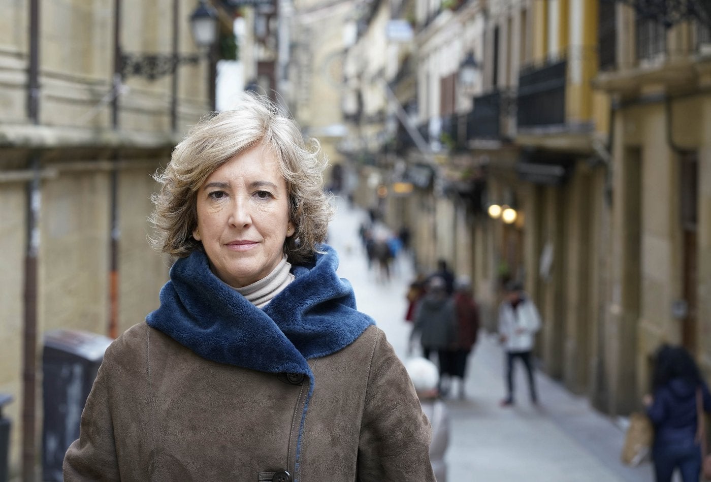 Ana Iríbar, en la calle 31 de agosto de la Parte Vieja donostiarra, donde fue asesinado Gregorio Ordóñez. 