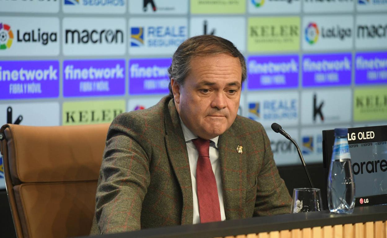 Aperribay, en la rueda de prensa de presentación de Rafinha