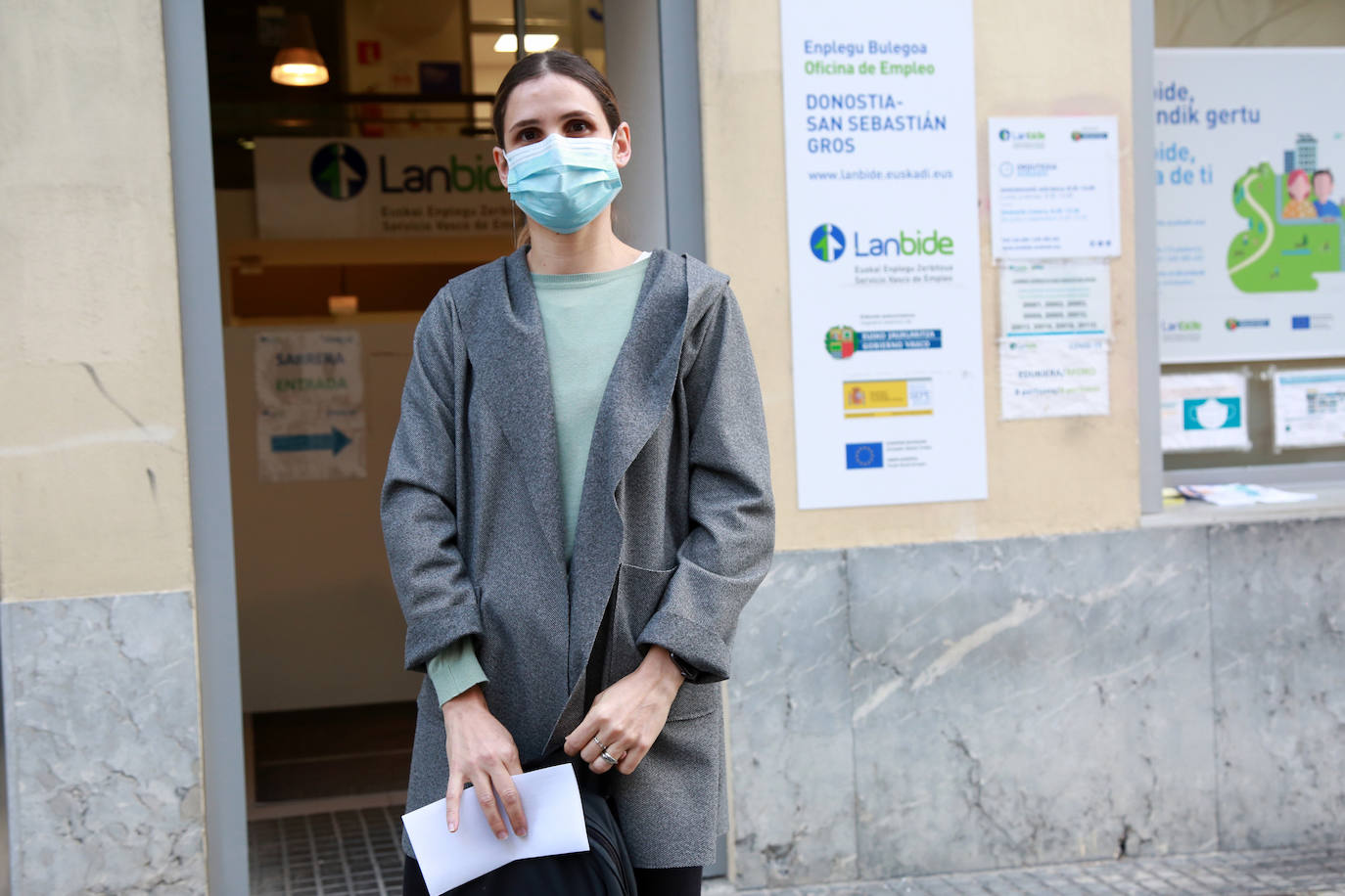 Isis Rojos ha acudido al Lanbide para cobrar la prestación por desempleo. 