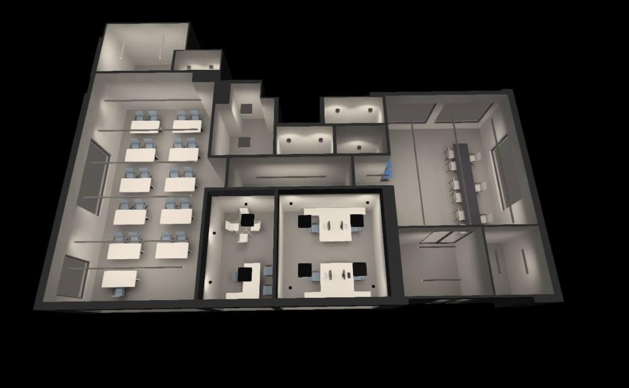 Plano de distribución de los nuevos espacios del local que se abrirá al público en 2023. 