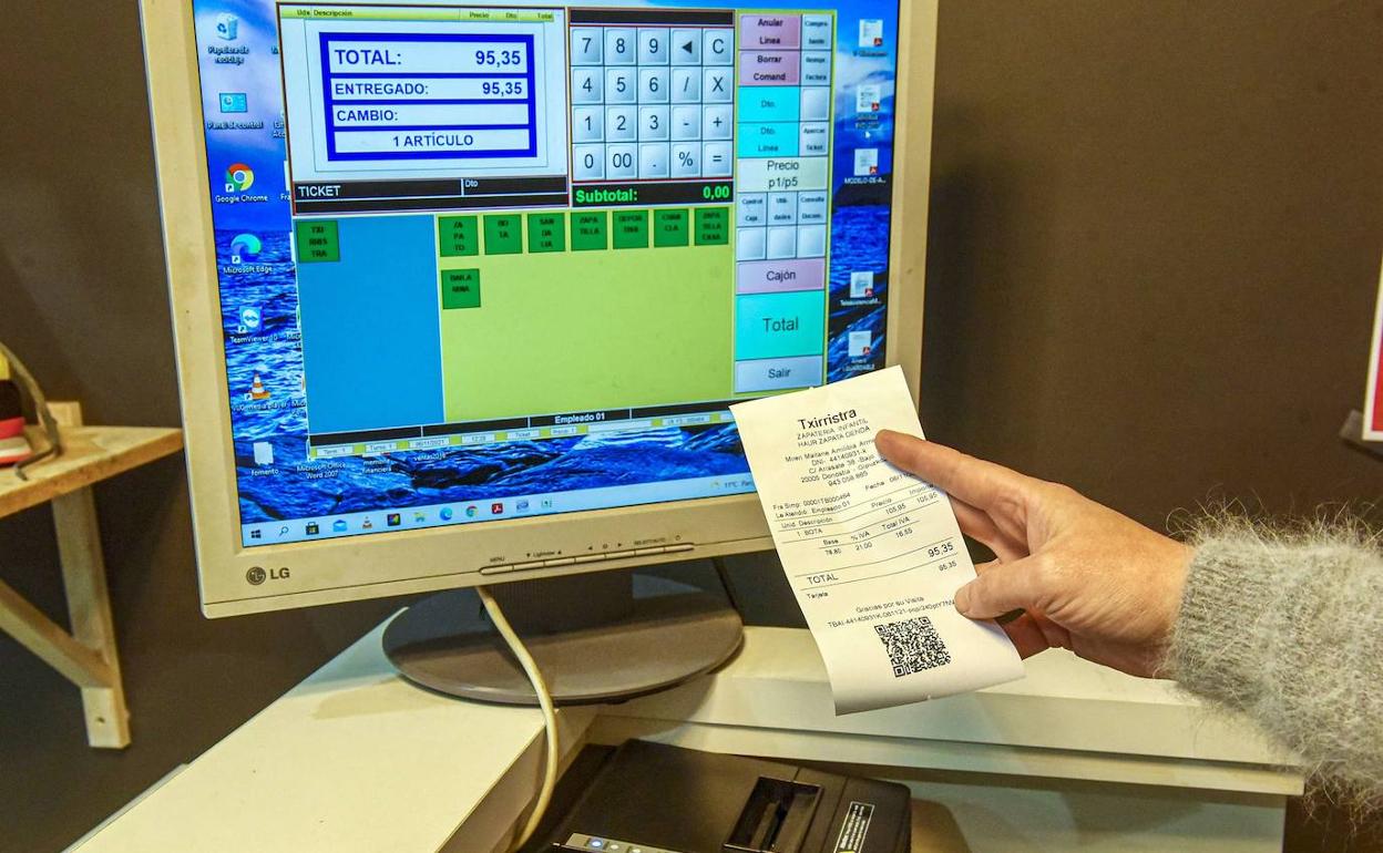 Empleo de Ticket Bai en un comercio. 