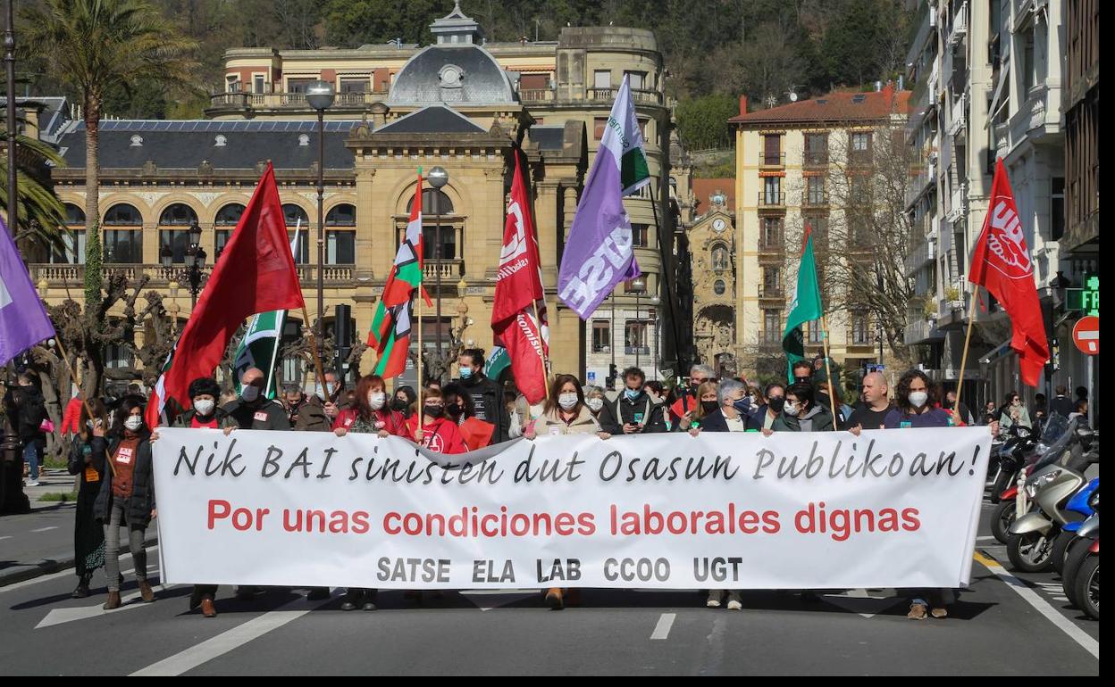 Cabeza de la manifestación de este sábado.