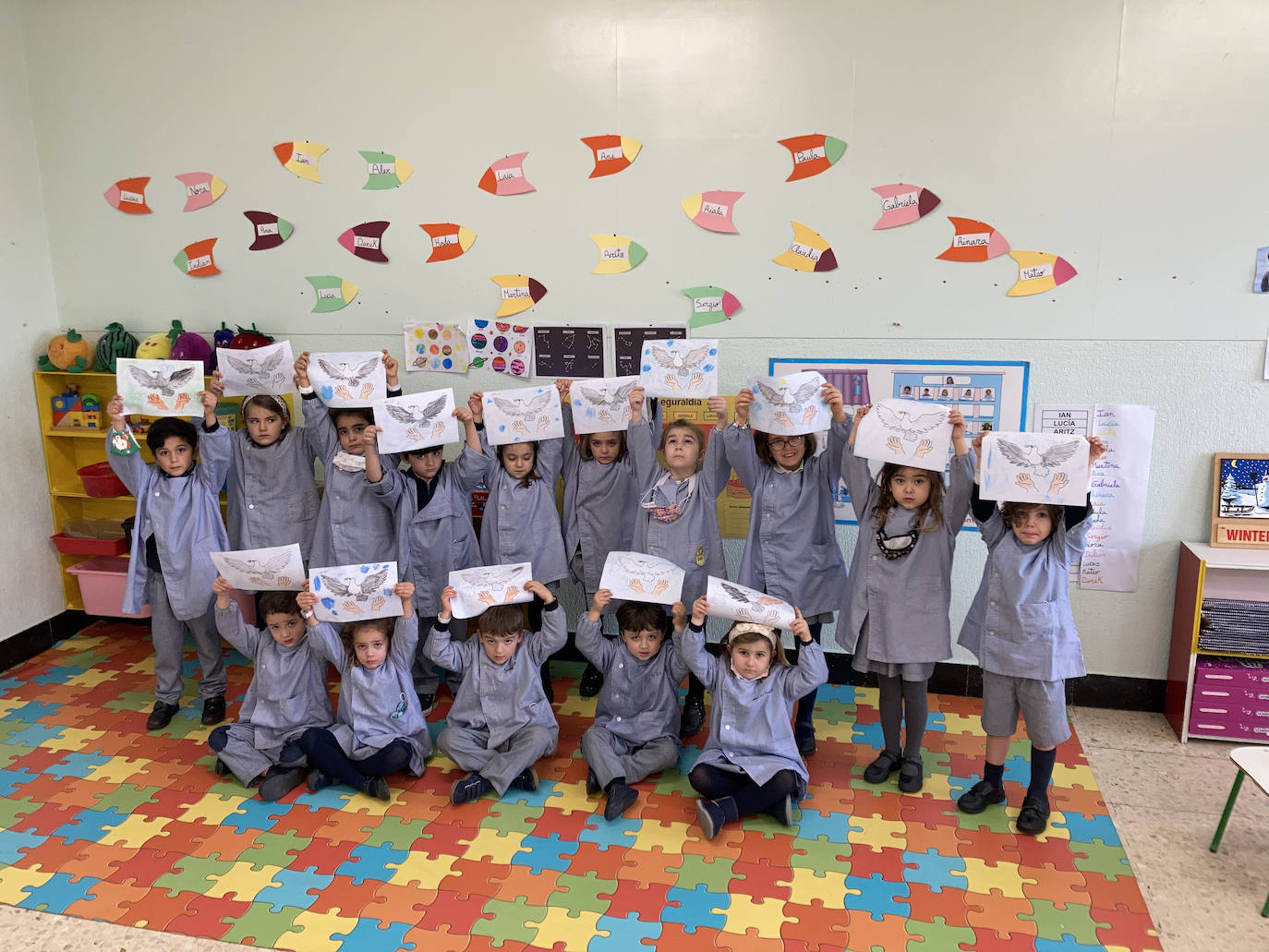 Los alumnos de la clase de 5 años.