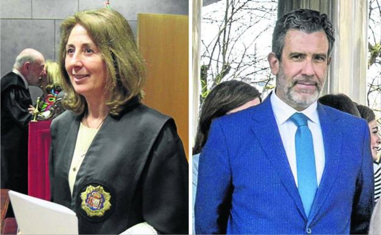 A la izquierda, Carmen Adán.. Y a las derecha, Josu Izagirre. / 