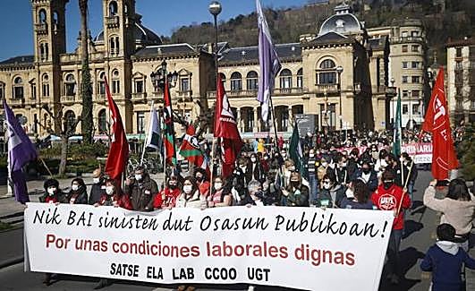 Manifestación el pasado mes de febrero en Donostia.