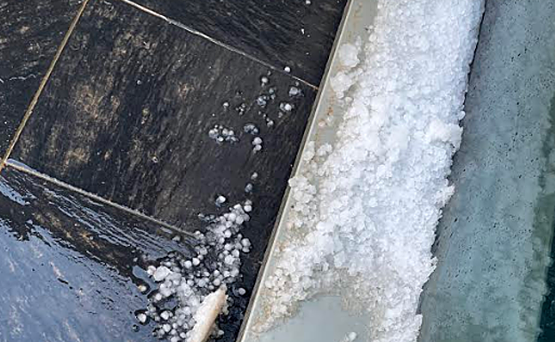 Granizada en las calles de Donostia. 