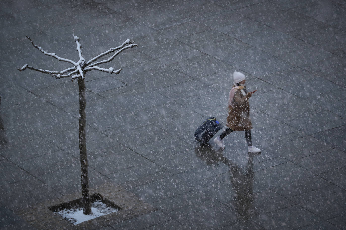 Fotos: Copiosa nevada en Pamplona