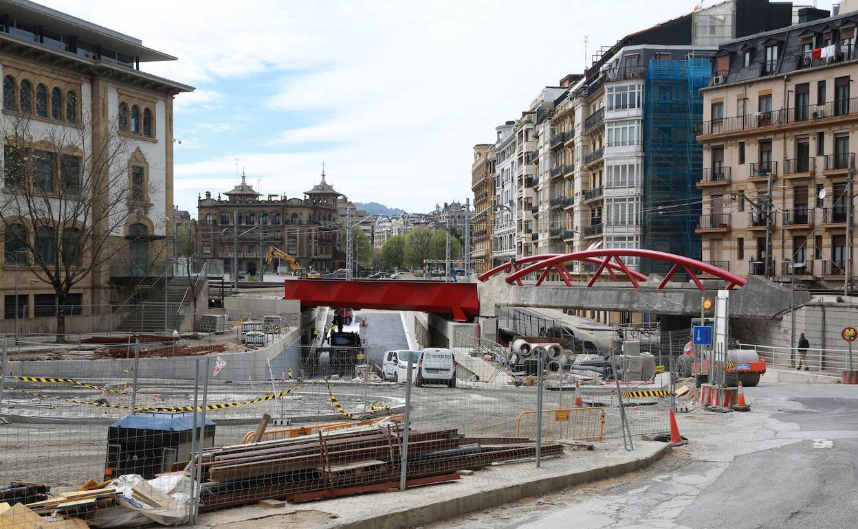 Obras en el vial de Iztueta que se abrirá el sábado