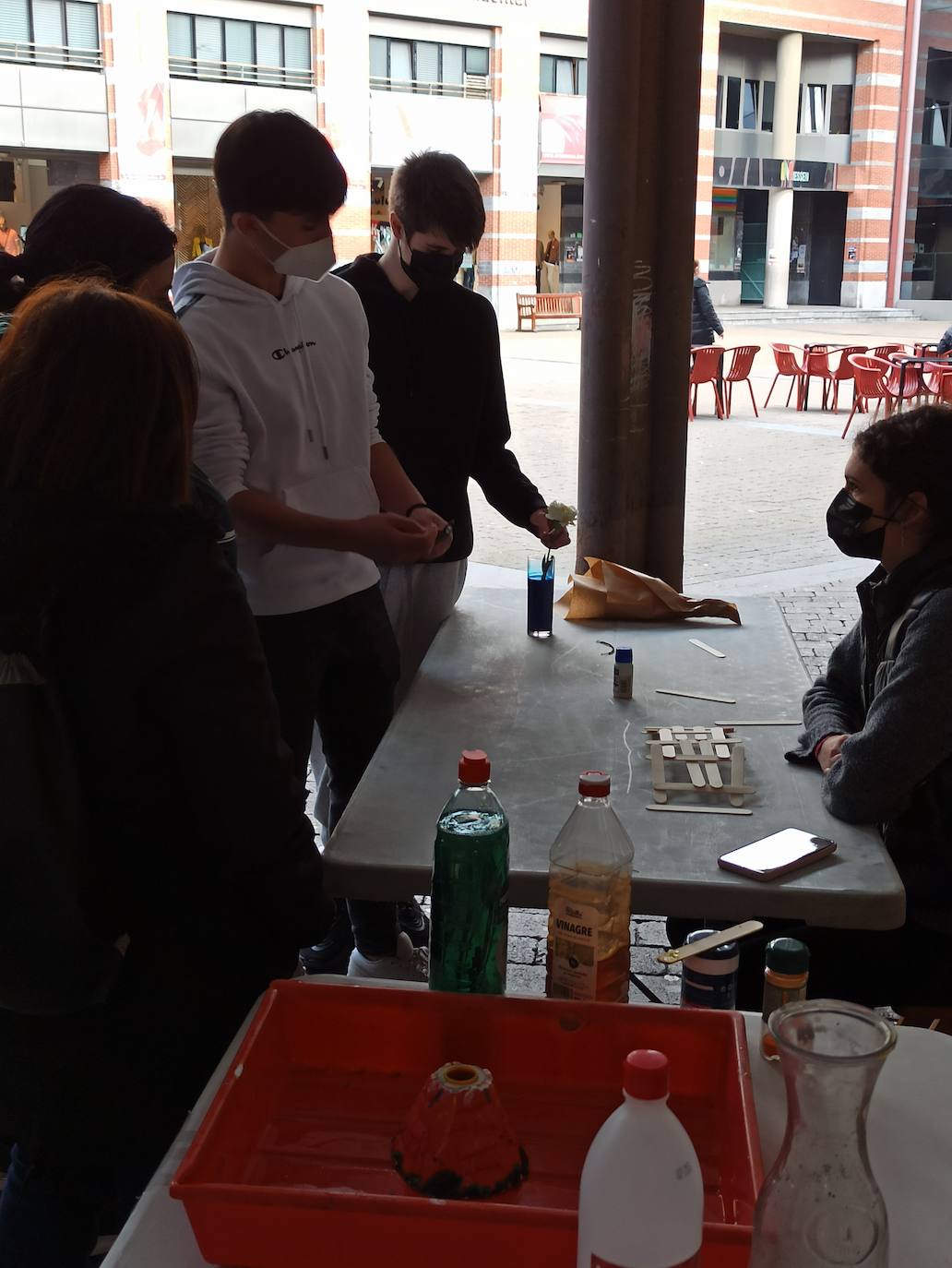 Los alumnos de 4º de la E.S.O., en la semana de la ciencia.