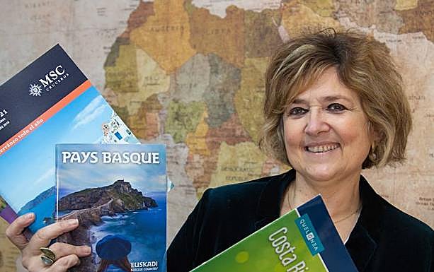 Lorea Uranga, en su agencia de viajes. 