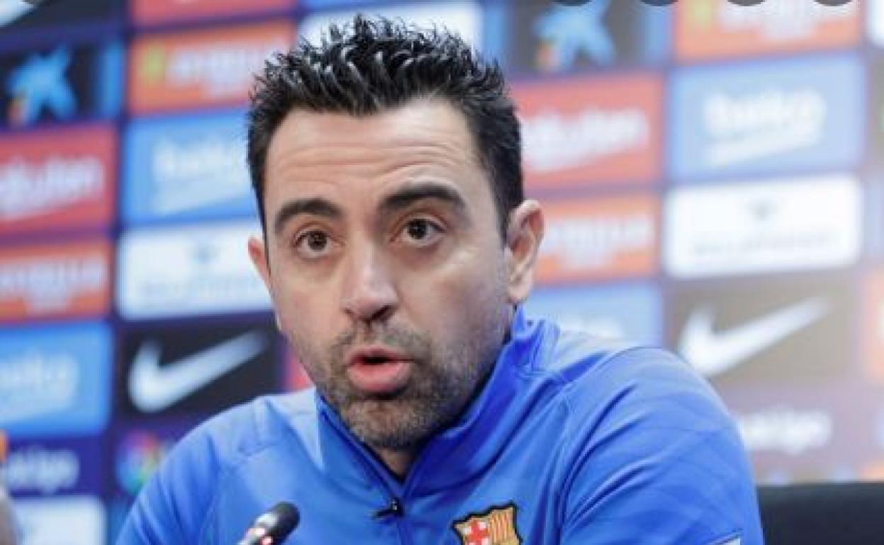 Xavi, en rueda de prensa. 
