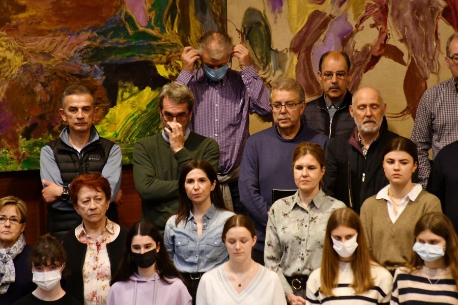 Fotos: Preparativos del primer ensayo conjunto de la Euskadiko Orkestra y el Orfeón