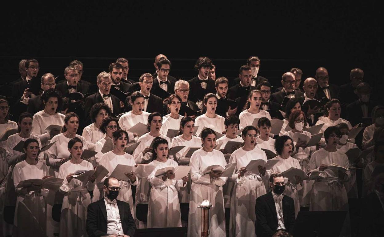 El Orfeón Donostiarra en su concierto del pasado mes de diciembre en París con la Orquesta de Toulouse