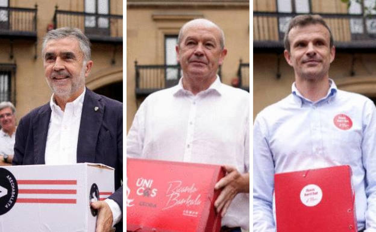 Iñaki Arechabaleta, Ricardo Barkala y Jon Uriarte han presentado los avales que les confirman como candidatos oficiales a la presidencia del Athletic. 