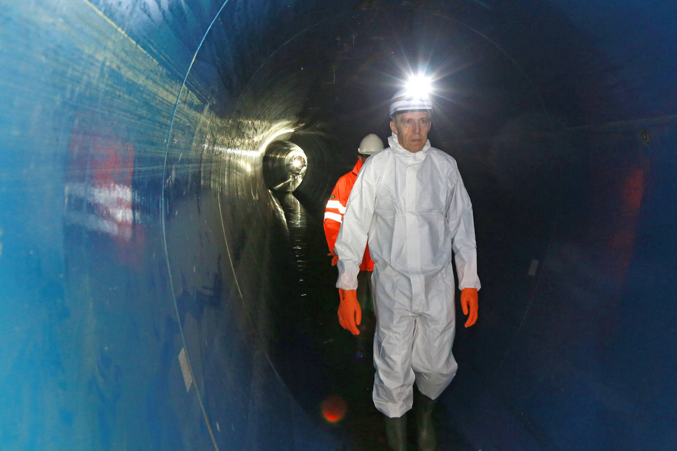 Obras del nuevo colector de aguas residuales que da servicio a Gros, Intxaurrondo, Ulia y Egia. 