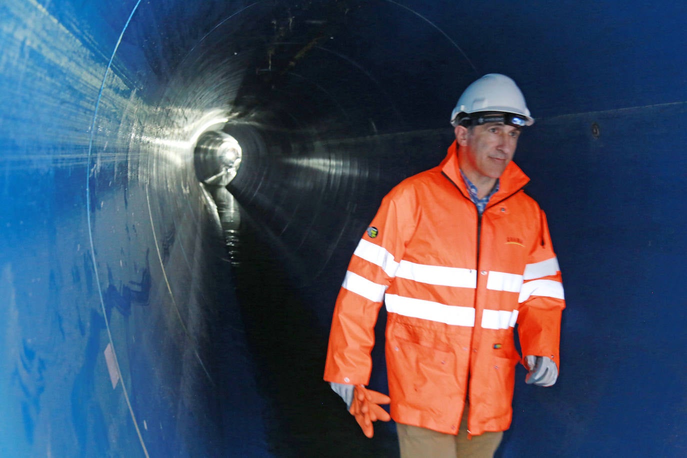 Obras del nuevo colector de aguas residuales que da servicio a Gros, Intxaurrondo, Ulia y Egia. 