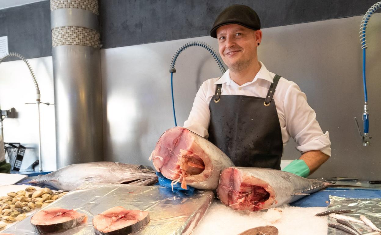 Bonito, ayer en la Pescadería Domínguez, de Eibar. 