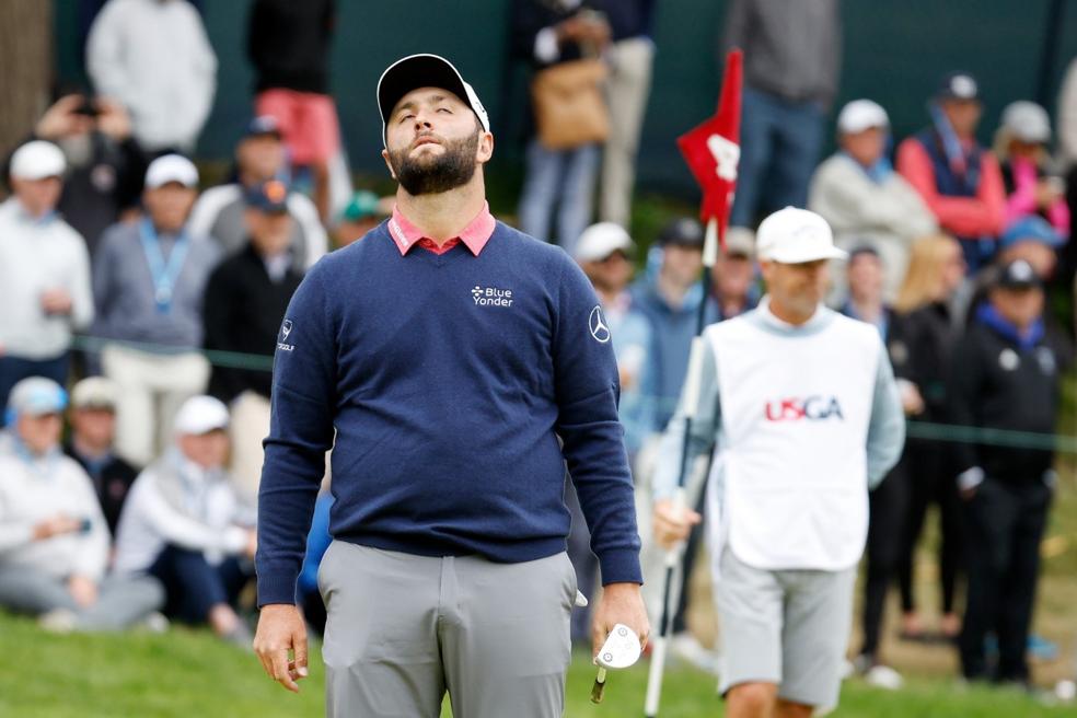 Rahm se lamenta en el transcurso del US Open. 