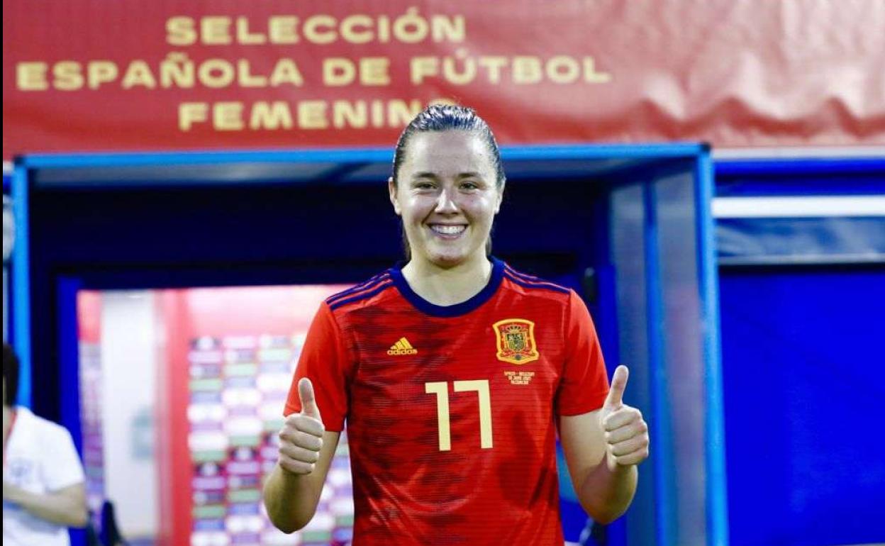 Amaiur Sarriegi en uno de sus partidos con la selección.