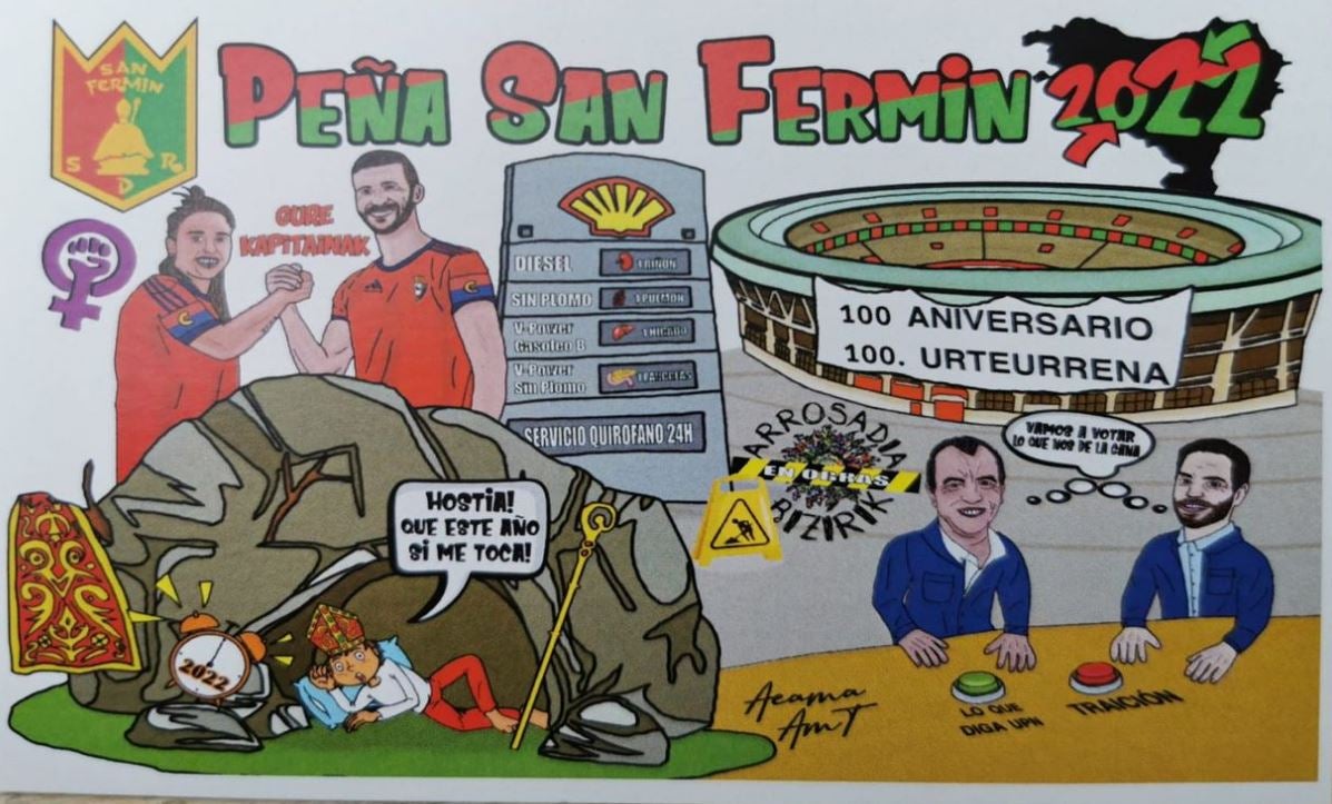 Fotos: Las ácidas y divertidas pancartas de las peñas de San Fermín 2022