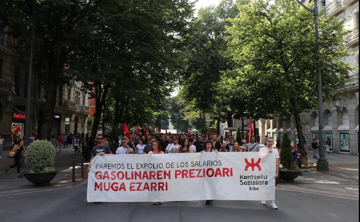 Manifestación celebrada en Pamplona. 