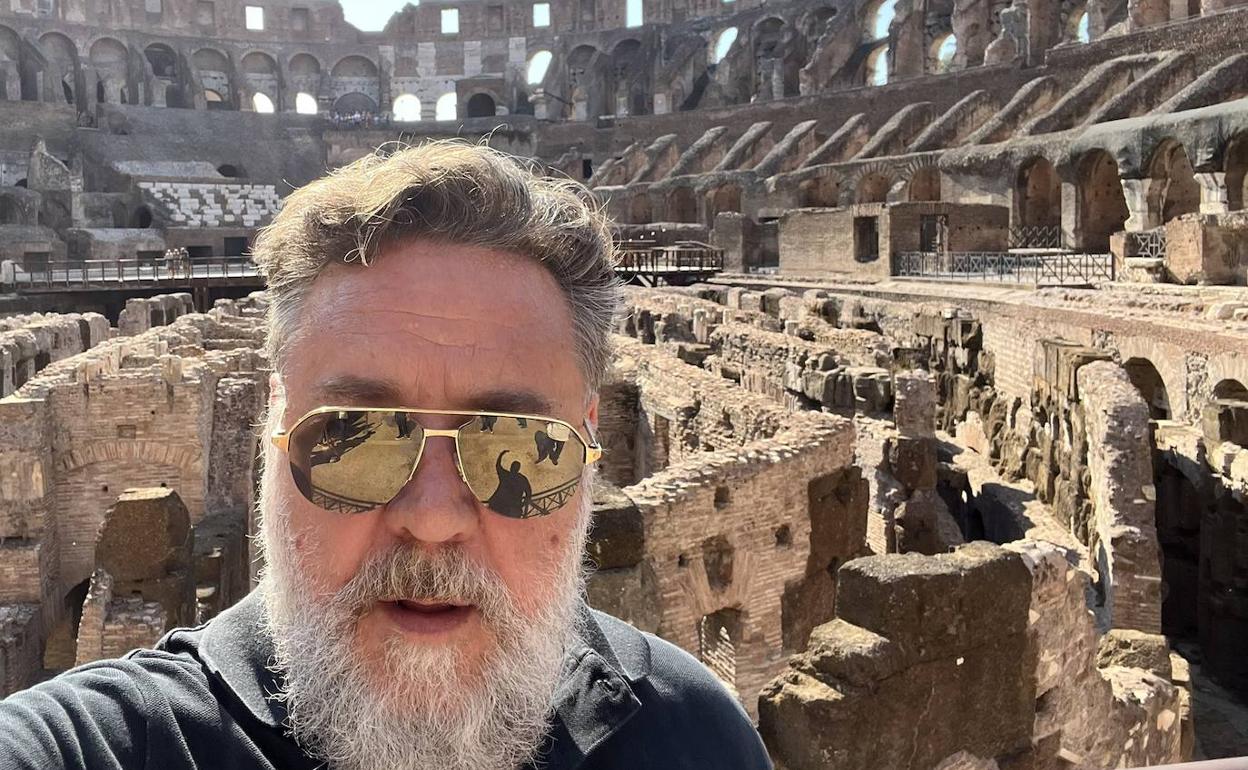 Russell Crowe, en el Coliseo de Roma