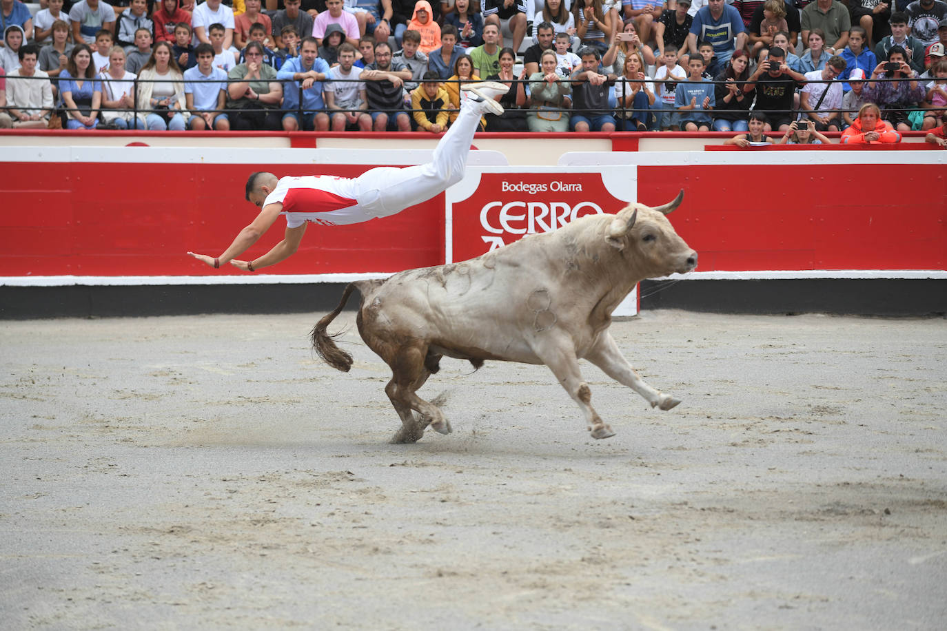 Fotos: Los recortadores y sus piruetas conquistan la Plaza de Toros de Azpeitia