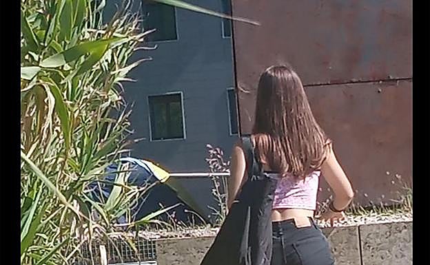 La tienda de campaña ubicada en la azotea del edificio de Aguas del Añarbe. 