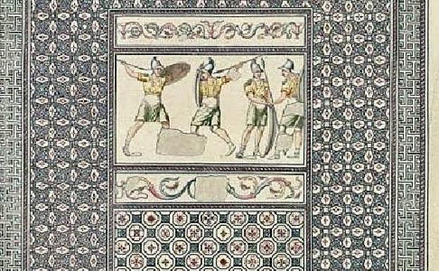 Mosaico hallado en las excavaciones.